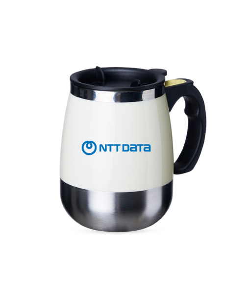 Caneca Branca com Misturador de Bebida -  NTTDATA Company Store