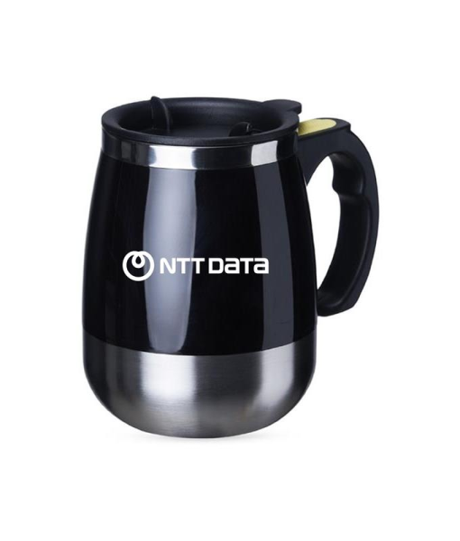 Caneca Preta com Misturador de Bebida -  NTTDATA Company Store