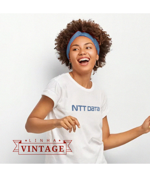 Camiseta Vintage Manga Curta - Branca - NTTDATA Company Store
